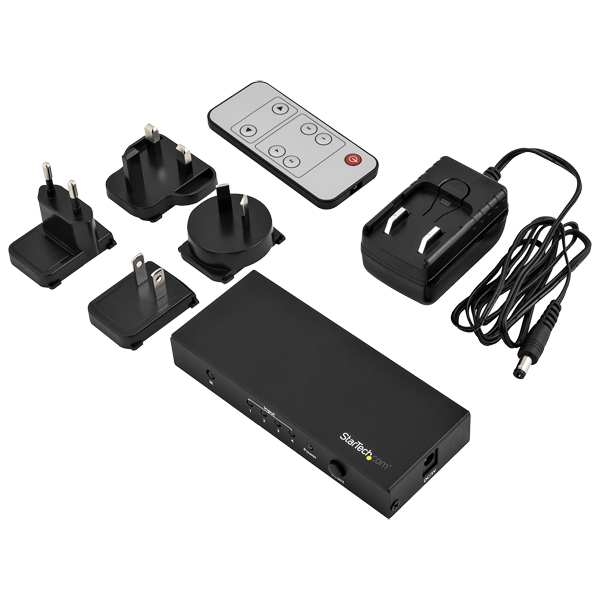 4入力1出力HDMIディスプレイ切替器/スイッチャ―/セレクター自動切替機能付きUltraHD4K/60Hz対応リモコン付属