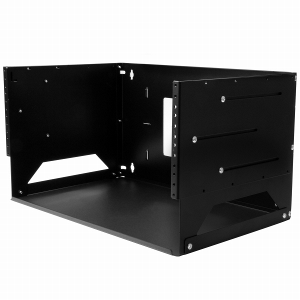 壁掛け型ウォールラック棚板付属スチール製4Uウォールマウント型サーバーラック奥行き調整可能(30cm-46cm)