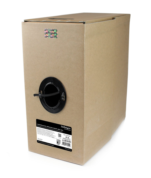 CAT6 LANケーブル/304.8m/ブラック/1000Mbps 10Gbps/単線/カテゴリ6 イーサネットケーブル