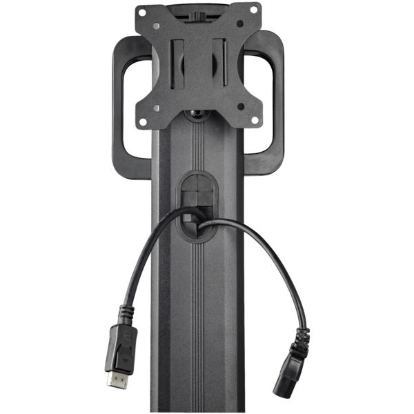 移動式PCモニタースタンド/VESAマウントアダプタ、CPUホルダー、キーボードトレイ搭載/ワークステーションモバイルカート/高さ調節機能付き