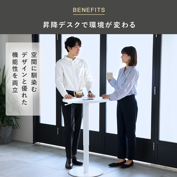 快適ワークの昇降デスク 手動式 LD101 ホワイト/ホワイト