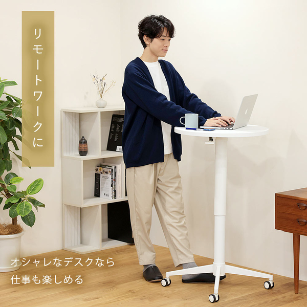 快適ワークの昇降デスク 手動式 LD102 ホワイト/ホワイト