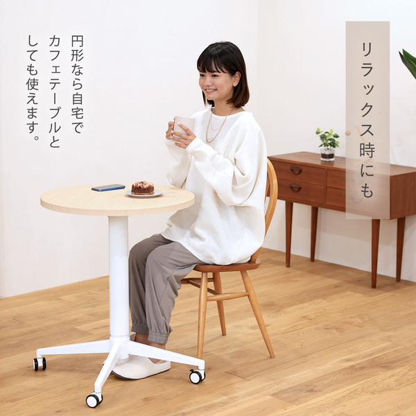 快適ワークの昇降デスク 手動式 LD102 ホワイト/ホワイト