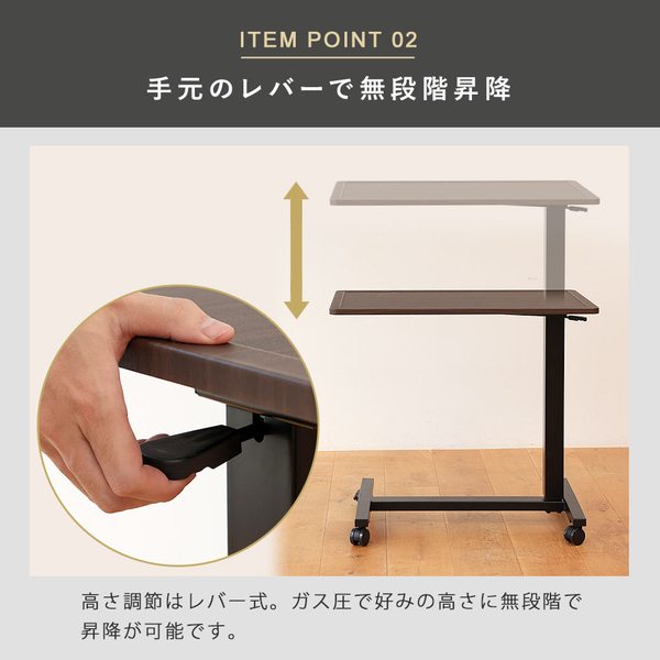 快適ワークの昇降デスク 手動式 LD901 ホワイト/ホワイト