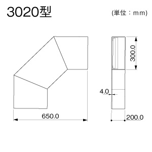 平面大マガリ 3020 ホワイト
