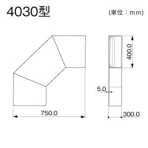 平面大マガリ 4030 グレー