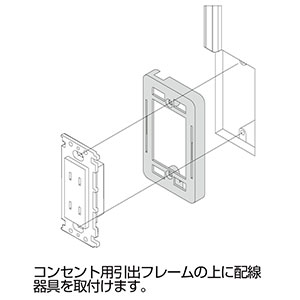 コンセント用引出フレーム 1個用 チョコ