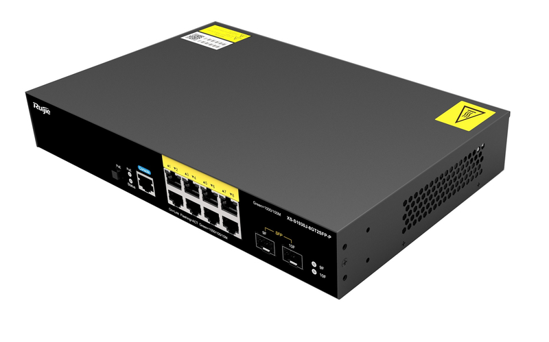 8ポートPoEスイッチングハブ 10/100/1000BASE-Tx8+SFPx2