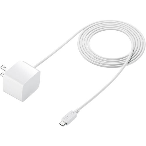 microUSBケーブル一体型AC充電器（2.1A・ホワイト）