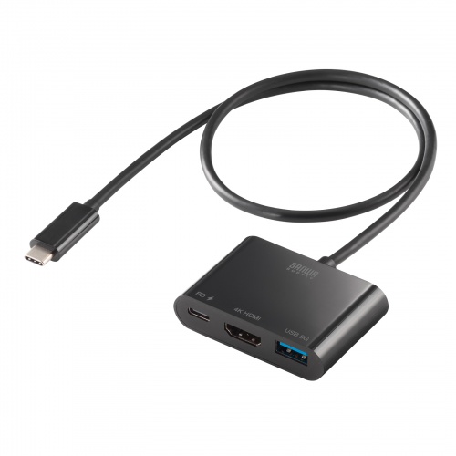 USB Type C-HDMI変換アダプタ（4K/PD対応/USBハブ付き）