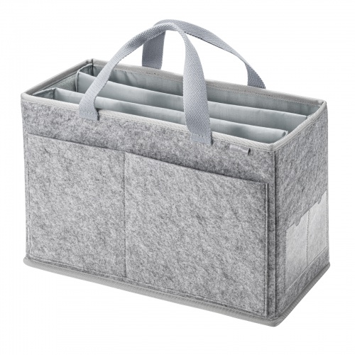 フェルトBOXバッグ（グレー）
