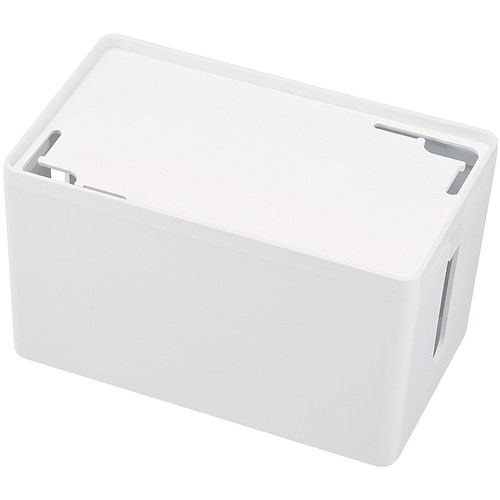 ケーブル＆タップ収納ボックス（Sサイズ・ホワイト）