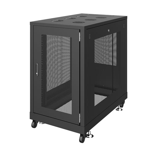 19インチサーバーラック メッシュパネル仕様（18U・ブラック）