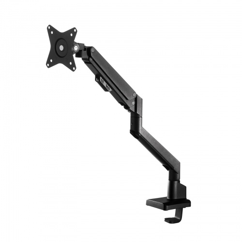 モニターアーム（シングル・ガススプリング式・薄型ショートクランプ・ブラック）