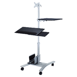 キーボード台、CPUスタンド付き液晶モニタスタンド