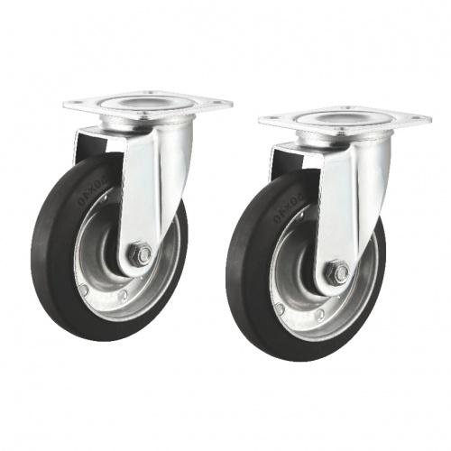 汎用キャスター 125mm径 2個セット（フリー）ゴム製