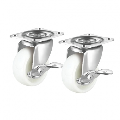 汎用キャスター 75mm径 2個セット（フリーストッパー付き）ナイロン製