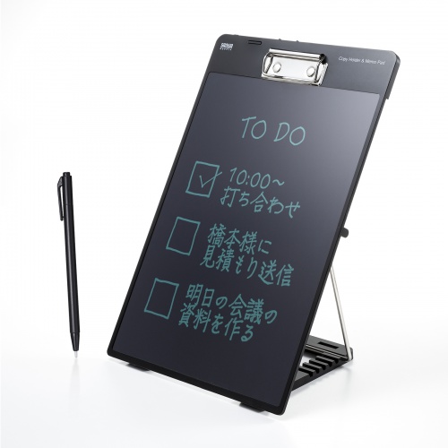 クリップ付き電子メモパッド（ブラック）