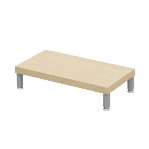 eモニタ台（丸脚・薄い木目天板）W500×D250【受注生産品】