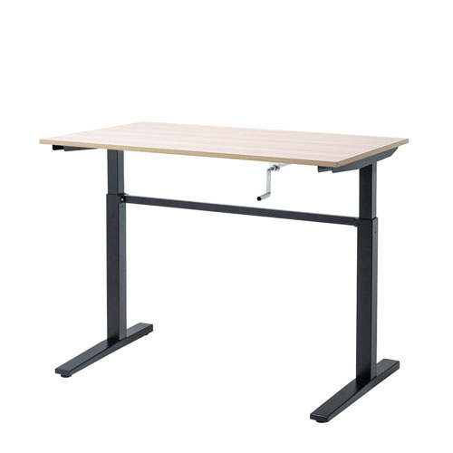 手動昇降デスク（W1200×D700mm・薄い木目）