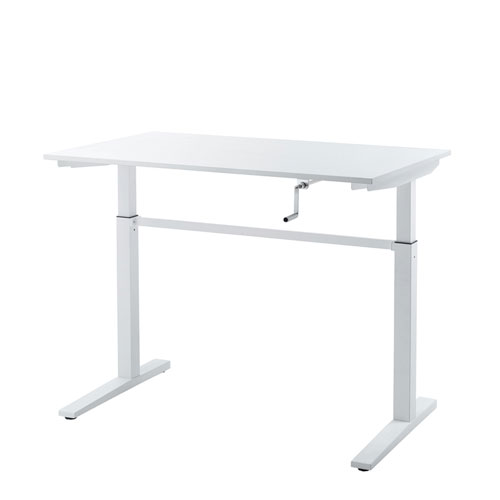 手動昇降デスク（W1200×D700mm・ホワイト）