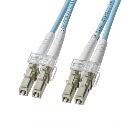 アーマードメガネ型光ファイバケーブル（マルチOM3、LC×2-LC×2、5m）