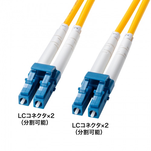 補強メガネ型光ファイバケーブル（シングルモード、LC×2-LC×2、2m）