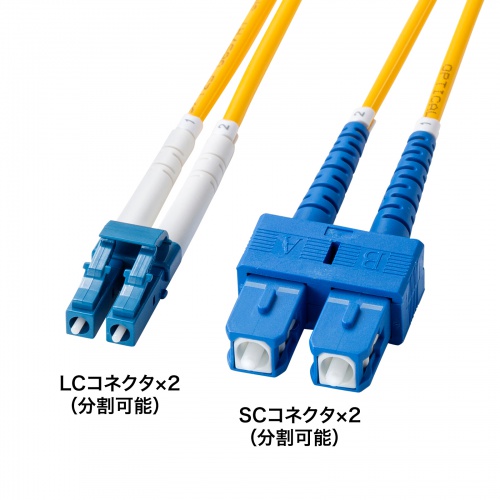補強メガネ型光ファイバケーブル（シングルモード、LC×2-SC×2、3m）