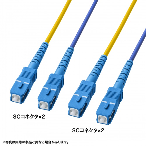 ロバスト光ファイバケーブル（シングル9μm、2芯、SC×2-SC×2、5m）