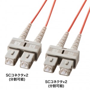 メガネ型光ファイバケーブル（マルチ50μm、SC×2-SC×2、10m）