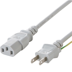 電源コード（2P・2m・グレー）