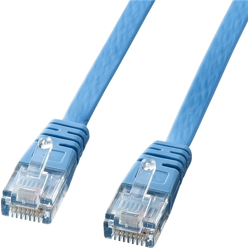 カテゴリ6フラットケーブル（1m・ライトブルー）