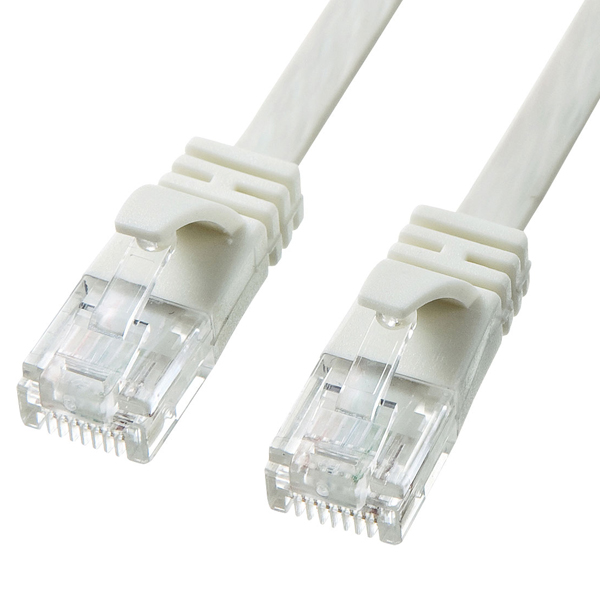 カテゴリ6AフラットLANケーブル（ホワイト・5m）