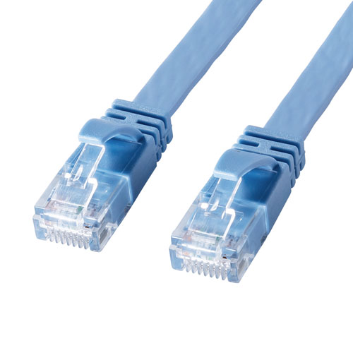 カテゴリ6AフラットLANケーブル（ブルー・20m）
