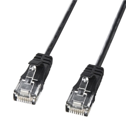 カテゴリ6準拠極細LANケーブル（2m・ブラック）