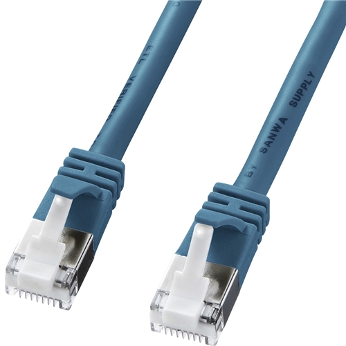 ツメ折れ防止カテゴリ5eSTP LANケーブル（0.5m・ライトブルー）