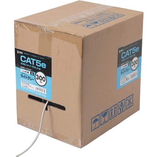 カテゴリ5eUTPより線ケーブルのみ（300m・ライトグレー）