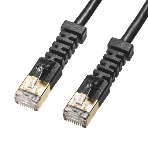 4方向固定CAT6A STP LANケーブル（ブラック・2m）