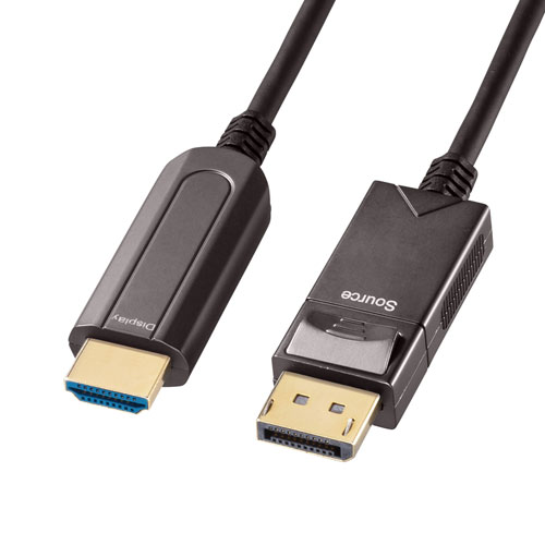DisplayPort-HDMI変換光ファイバーケーブル（20m）