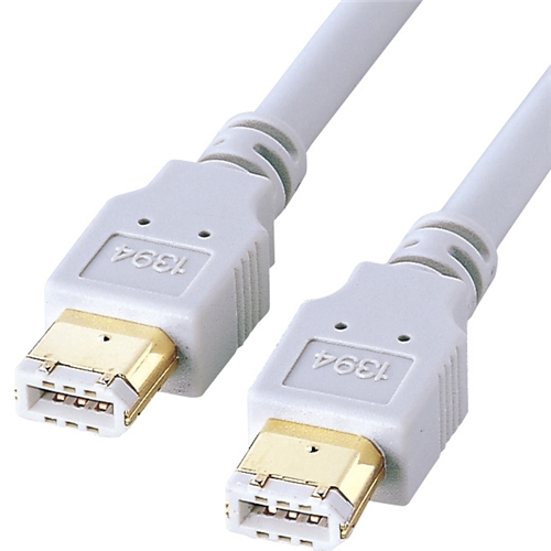 IEEE1394ケーブル（6pin-6pin・2m・ライトグレー）