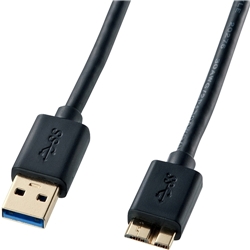 USB3.0対応マイクロケーブル（USB IF認証タイプ・ブラック・1m）