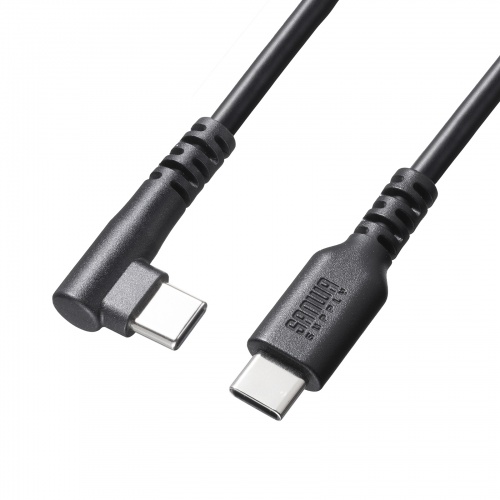 USB 2.0 Type-Cケーブル（C-C・片側L型コネクタ・60W・1m）