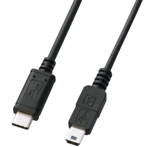 USB2.0 Type C-miniBケーブル（2m・ブラック）