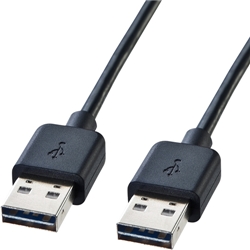 両面挿せるUSBケーブル（A-Aタイプ）（0.5m・ブラック）