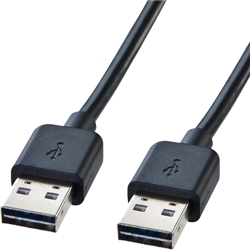 両面挿せるUSBケーブル（A-Aタイプ）（3m・ブラック）