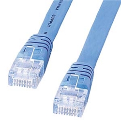 UTPエンハンスドカテゴリ5より線フラットケーブル（5m・ライトブルー）