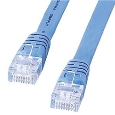 UTPエンハンスドカテゴリ5より線フラットケーブル(10m・ライトブルー)
