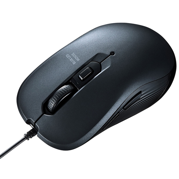 有線ブルーLEDマウス（ガンメタ）