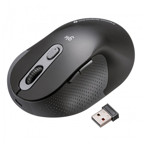 静音ワイヤレスエルゴノミクスコンボマウス（2.4GHzワイヤレス＋Bluetooth・高さ45mm）