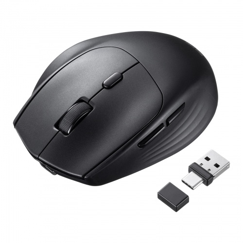 Bluetoothワイヤレスマウス（USB-A/USB-C両対応・静音・5ボタン・ブラック）